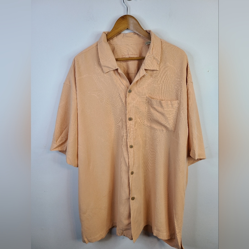 Tommy Bahama - Hawaiian Button Down - SIZE XXL - Floral Orange Relax Silk